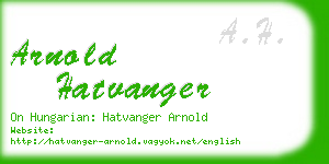 arnold hatvanger business card